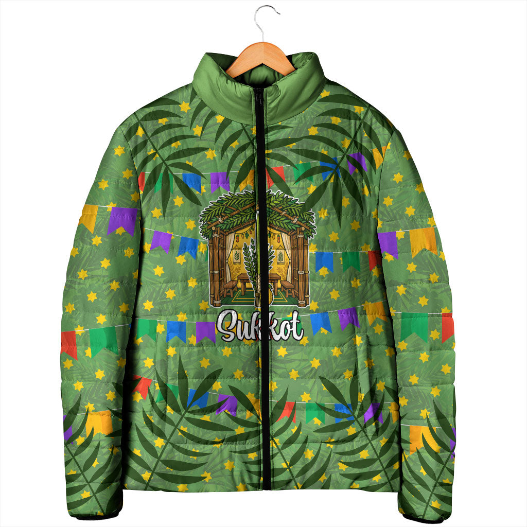 Sukkot Jewish Padded Jacket Colorful Sukkot Festival Of Tabernacles