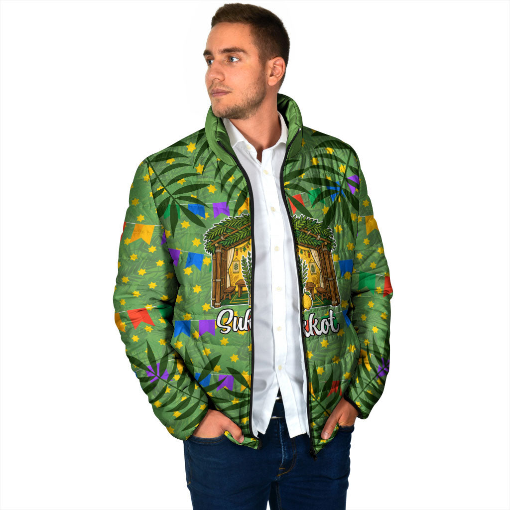 Sukkot Jewish Padded Jacket Colorful Sukkot Festival Of Tabernacles