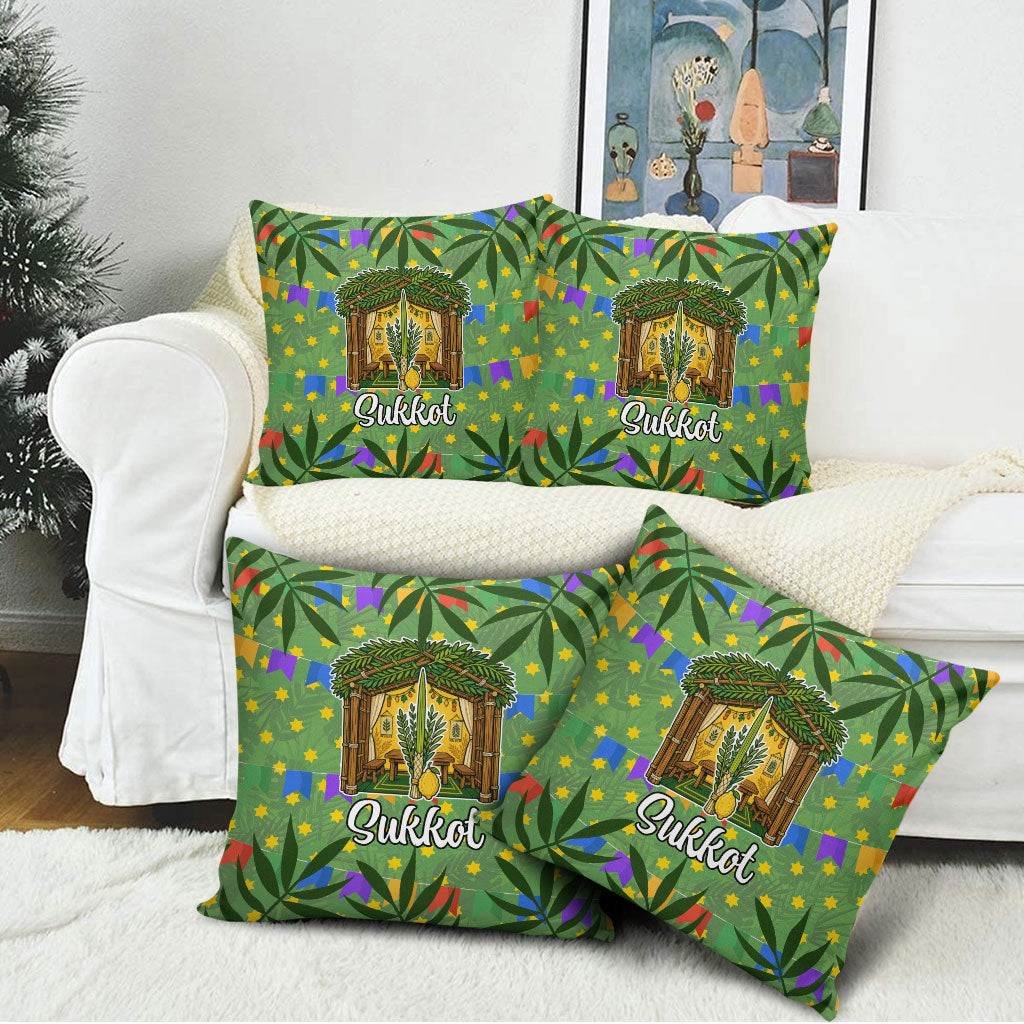 Sukkot Jewish Pillow Cover Colorful Sukkot Festival Of Tabernacles