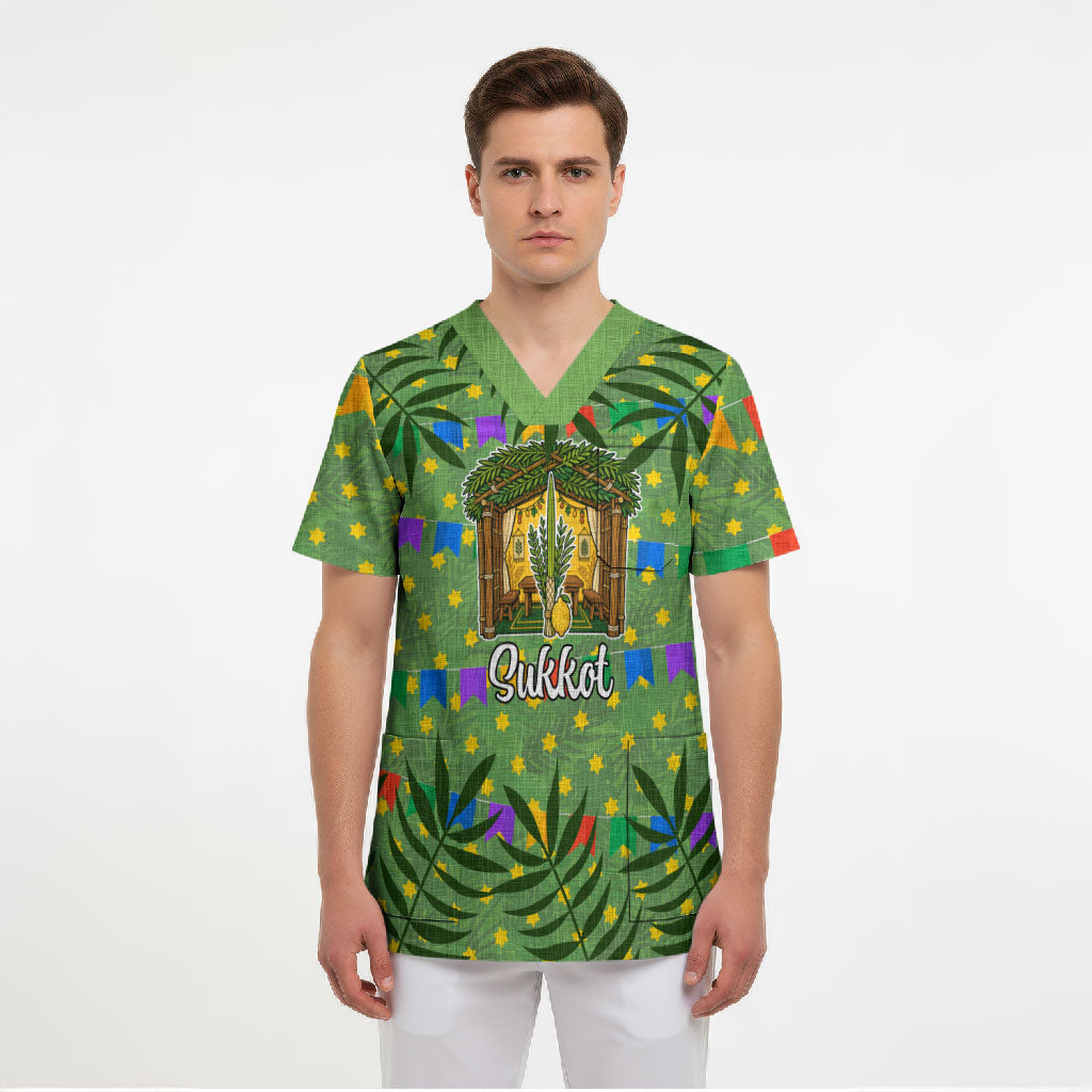 Sukkot Jewish Scrub Top Colorful Sukkot Festival Of Tabernacles