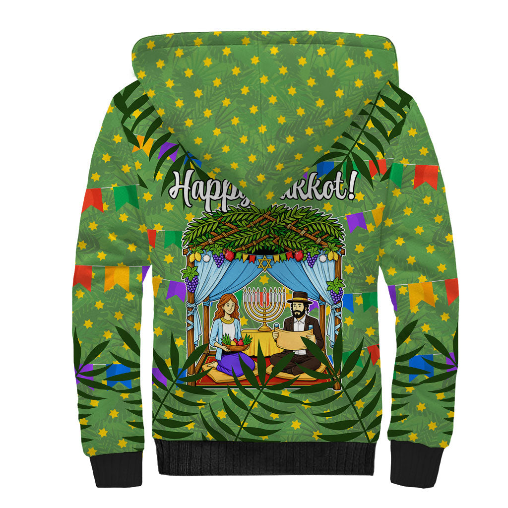 Sukkot Jewish Sherpa Hoodie Colorful Sukkot Festival Of Tabernacles