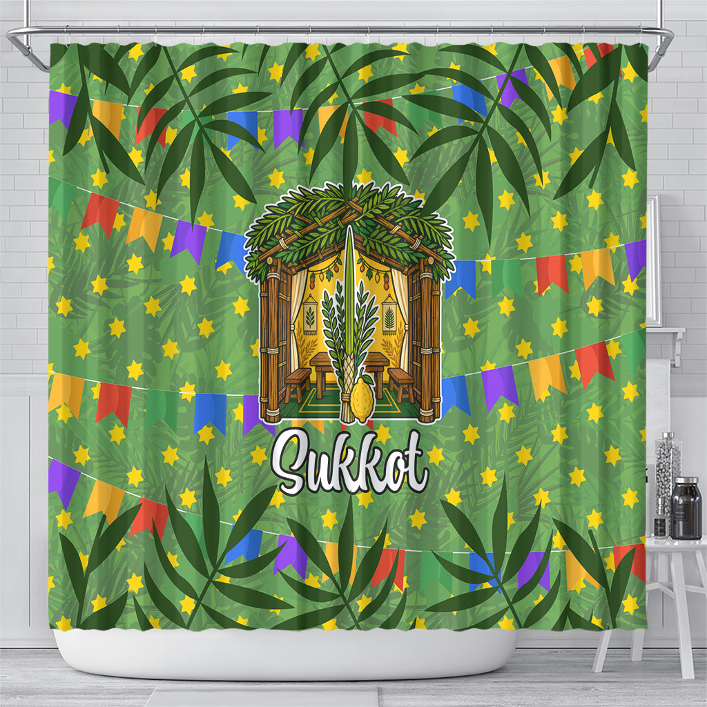 Sukkot Jewish Shower Curtain Colorful Sukkot Festival Of Tabernacles