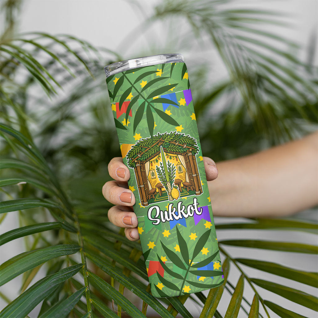 Sukkot Jewish Skinny Tumbler Colorful Sukkot Festival Of Tabernacles