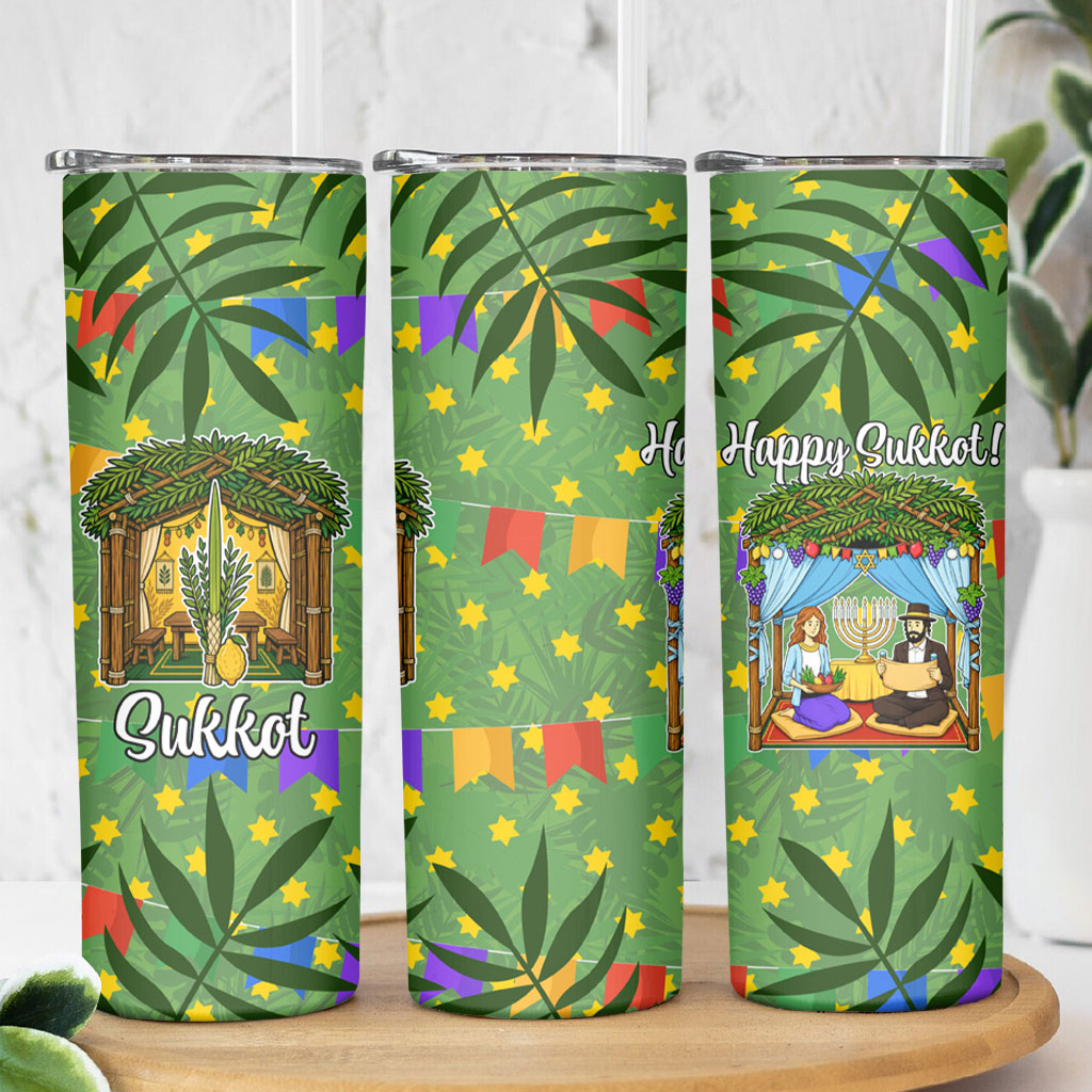 Sukkot Jewish Skinny Tumbler Colorful Sukkot Festival Of Tabernacles