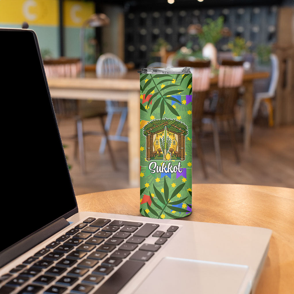 Sukkot Jewish Skinny Tumbler Colorful Sukkot Festival Of Tabernacles
