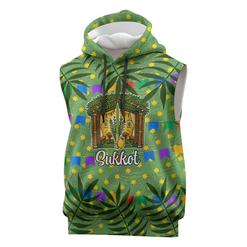 Sukkot Jewish Sleeveless Hoodie Colorful Sukkot Festival Of Tabernacles