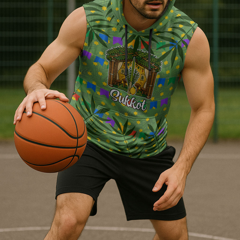 Sukkot Jewish Sleeveless Hoodie Colorful Sukkot Festival Of Tabernacles