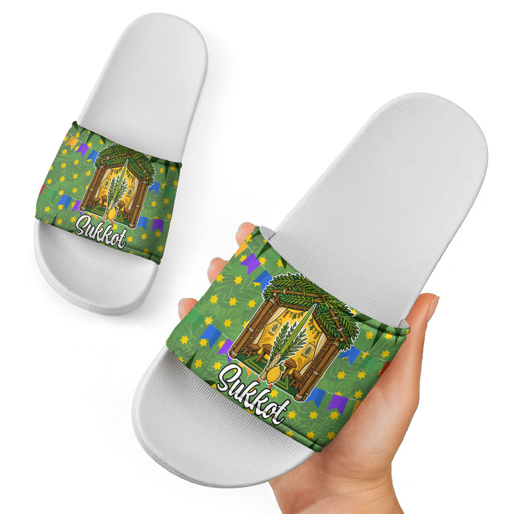 Sukkot Jewish Slide Sandals Colorful Sukkot Festival Of Tabernacles