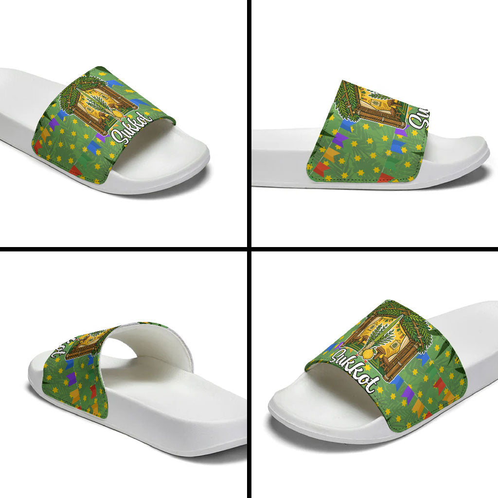 Sukkot Jewish Slide Sandals Colorful Sukkot Festival Of Tabernacles