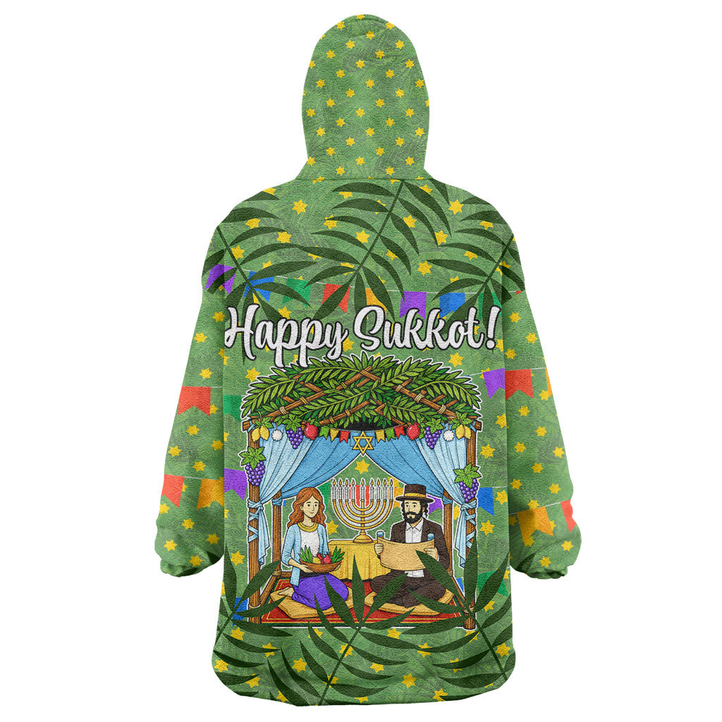 Sukkot Jewish Wearable Blanket Hoodie Colorful Sukkot Festival Of Tabernacles