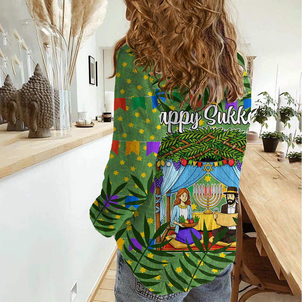 Sukkot Jewish Women Casual Shirt Colorful Sukkot Festival Of Tabernacles