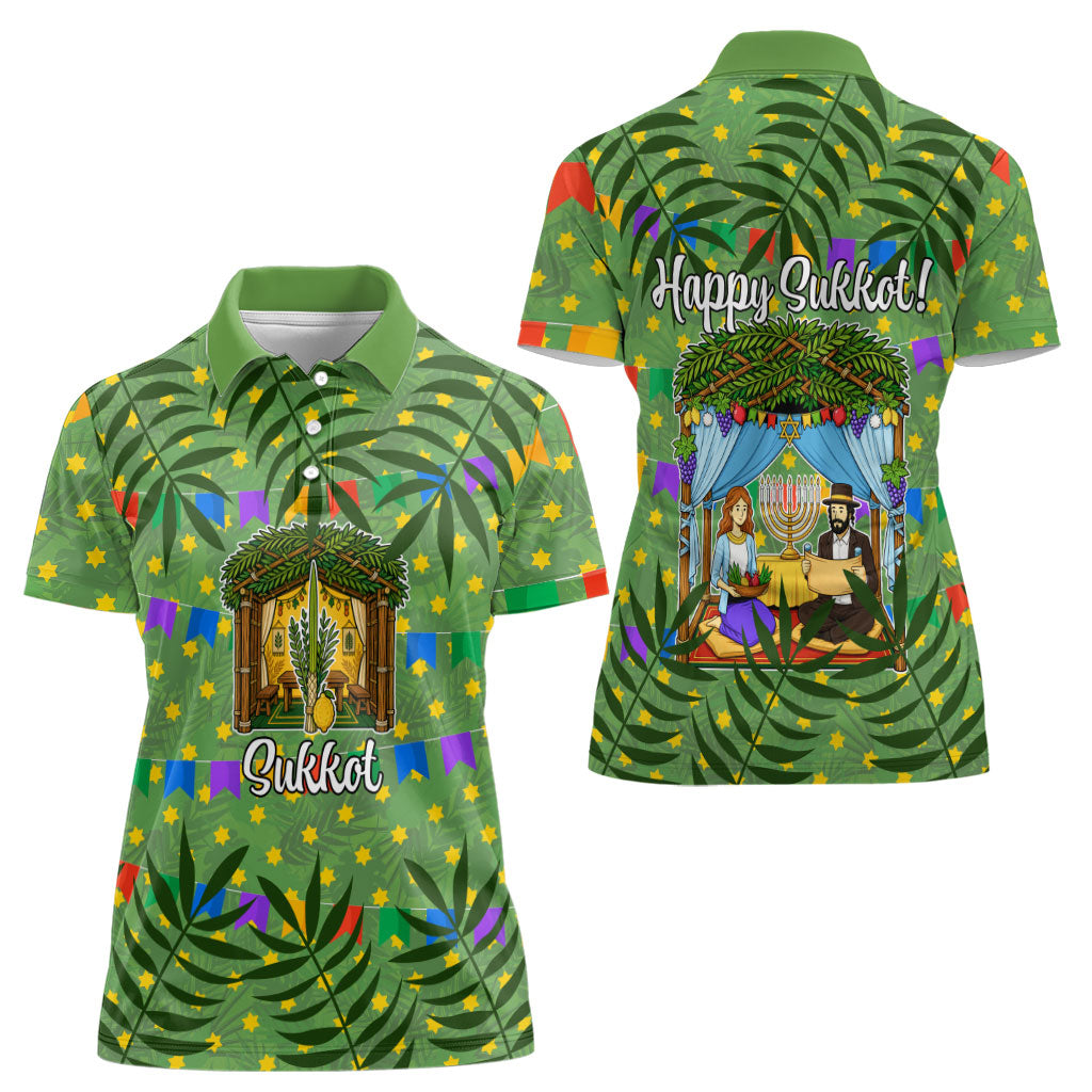 Sukkot Jewish Women Polo Shirt Colorful Sukkot Festival Of Tabernacles