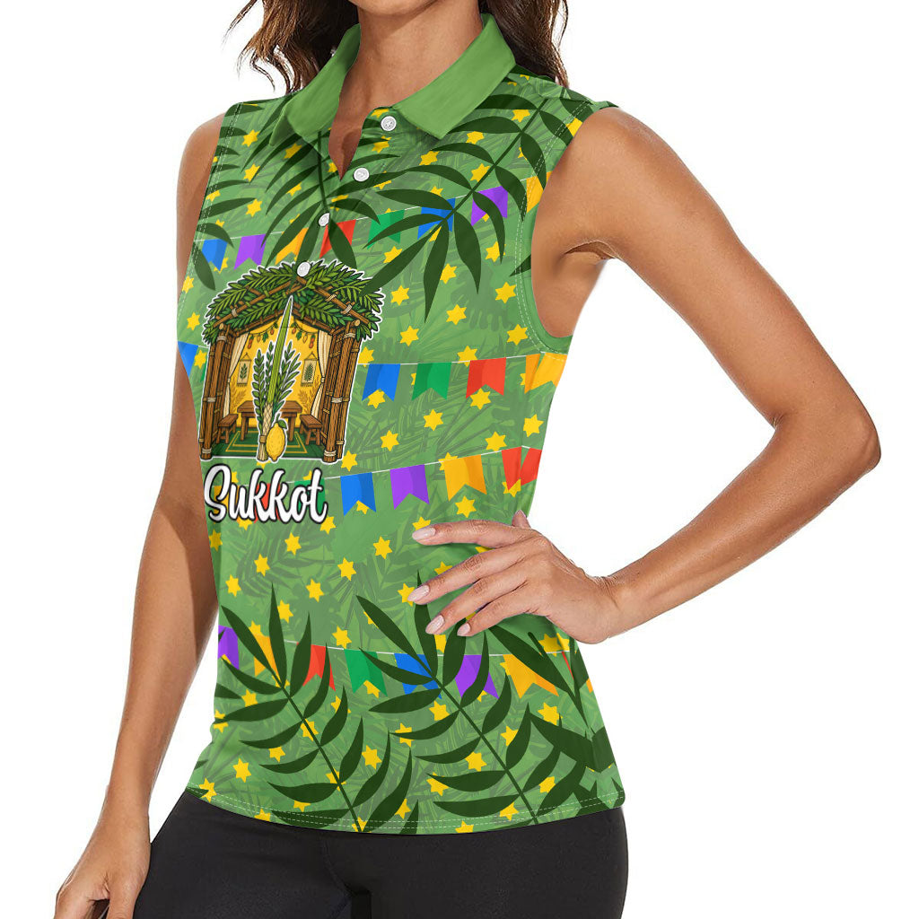 Sukkot Jewish Women Sleeveless Polo Shirt Colorful Sukkot Festival Of Tabernacles