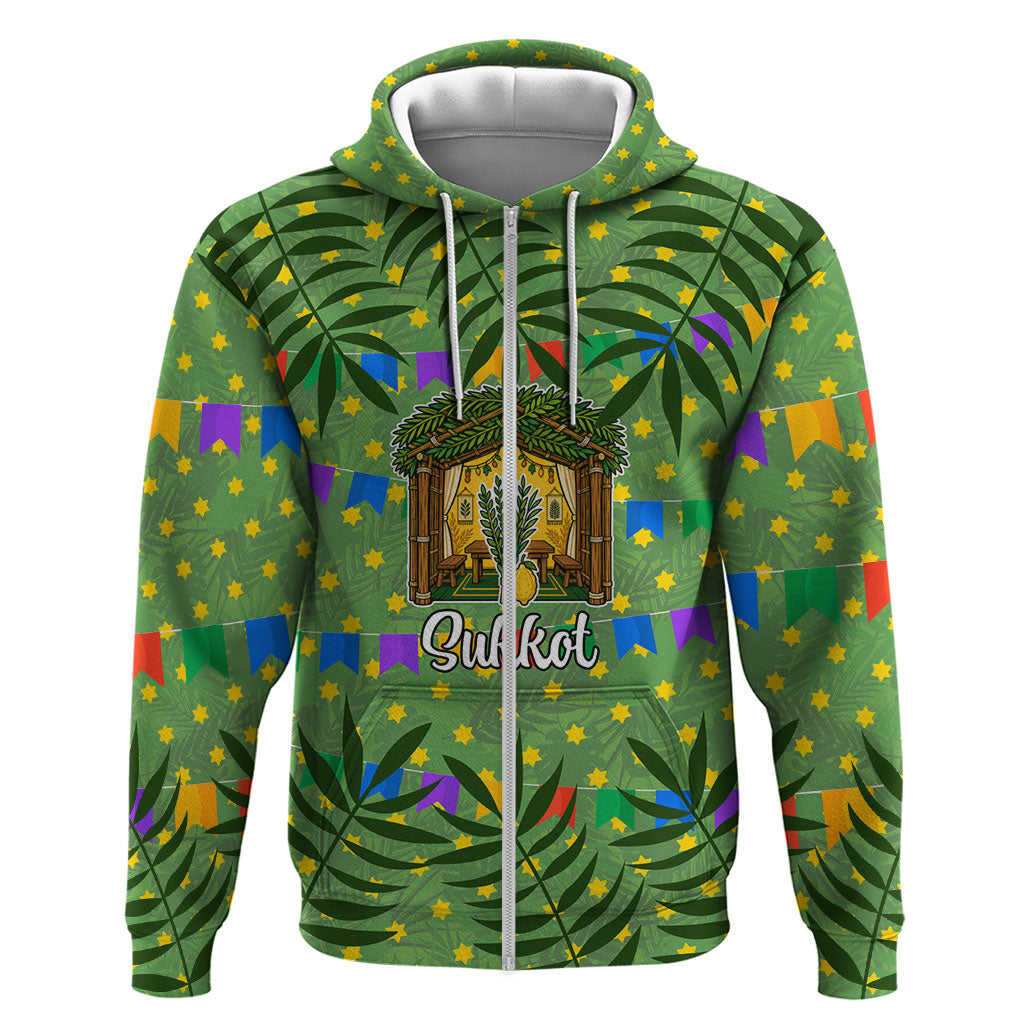 Sukkot Jewish Zip Hoodie Colorful Sukkot Festival Of Tabernacles