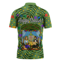 Sukkot Jewish Zipper Polo Shirt Colorful Sukkot Festival Of Tabernacles