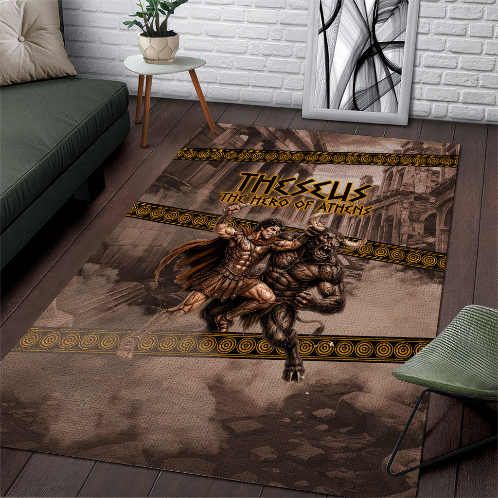 Theseus The Hero Of Athens Area Rug Greek Mythology Minotaur Ancient Warrior Art