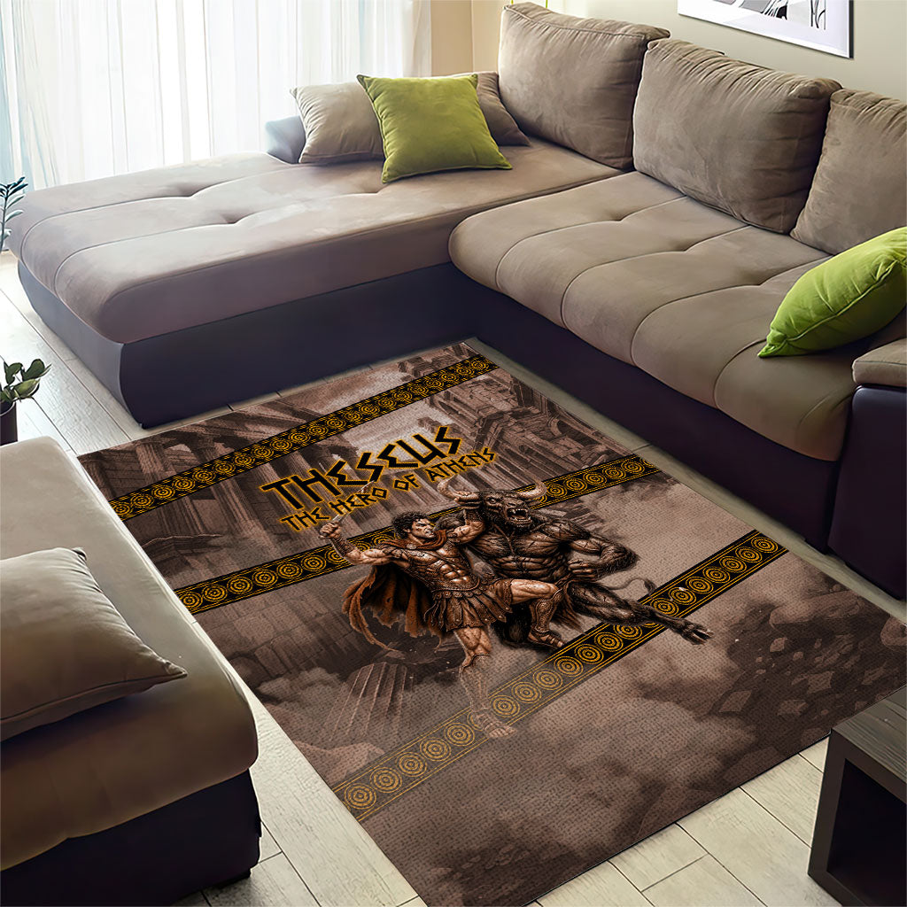 Theseus The Hero Of Athens Area Rug Greek Mythology Minotaur Ancient Warrior Art