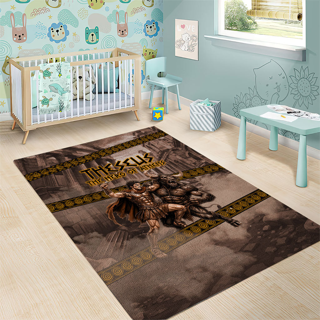 Theseus The Hero Of Athens Area Rug Greek Mythology Minotaur Ancient Warrior Art