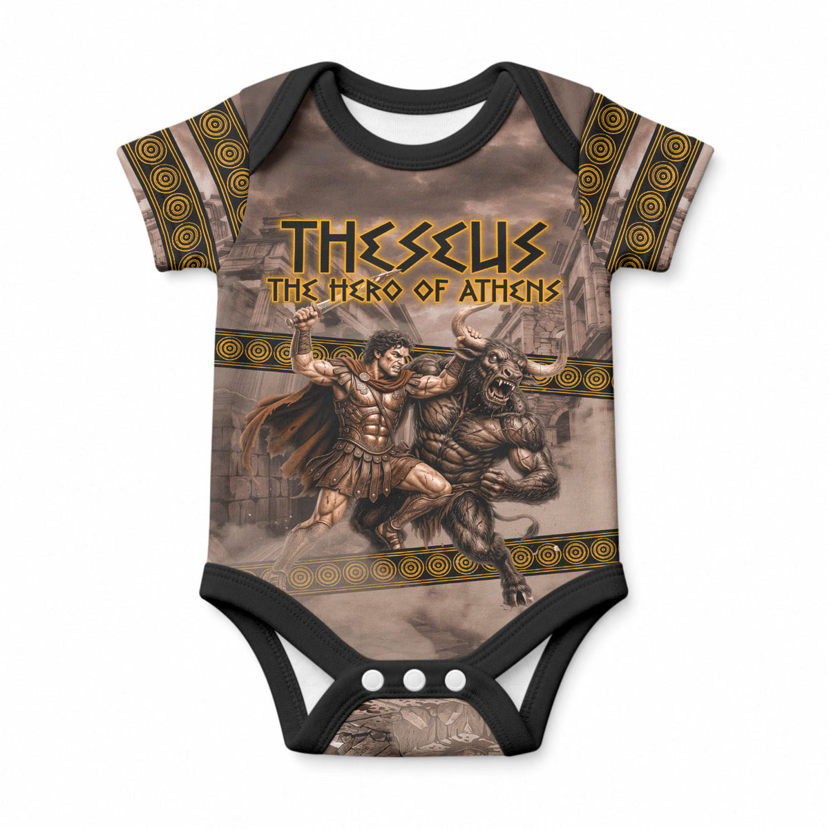 Theseus The Hero Of Athens Baby Onesie Greek Mythology Minotaur Ancient Warrior Art