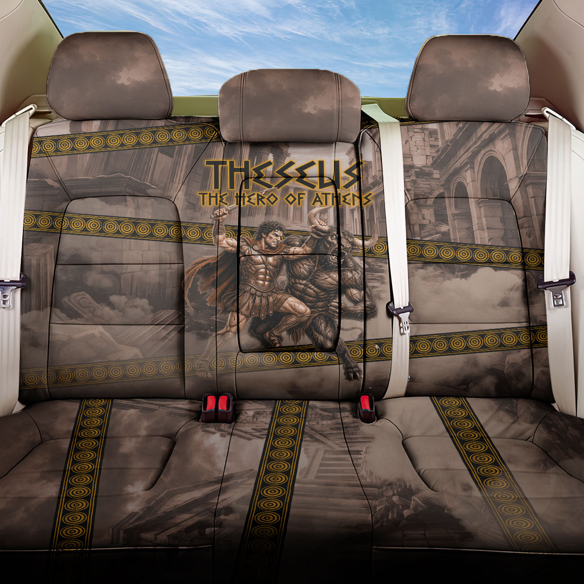 Theseus The Hero Of Athens Back Car Seat Cover Greek Mythology Minotaur Ancient Warrior Art