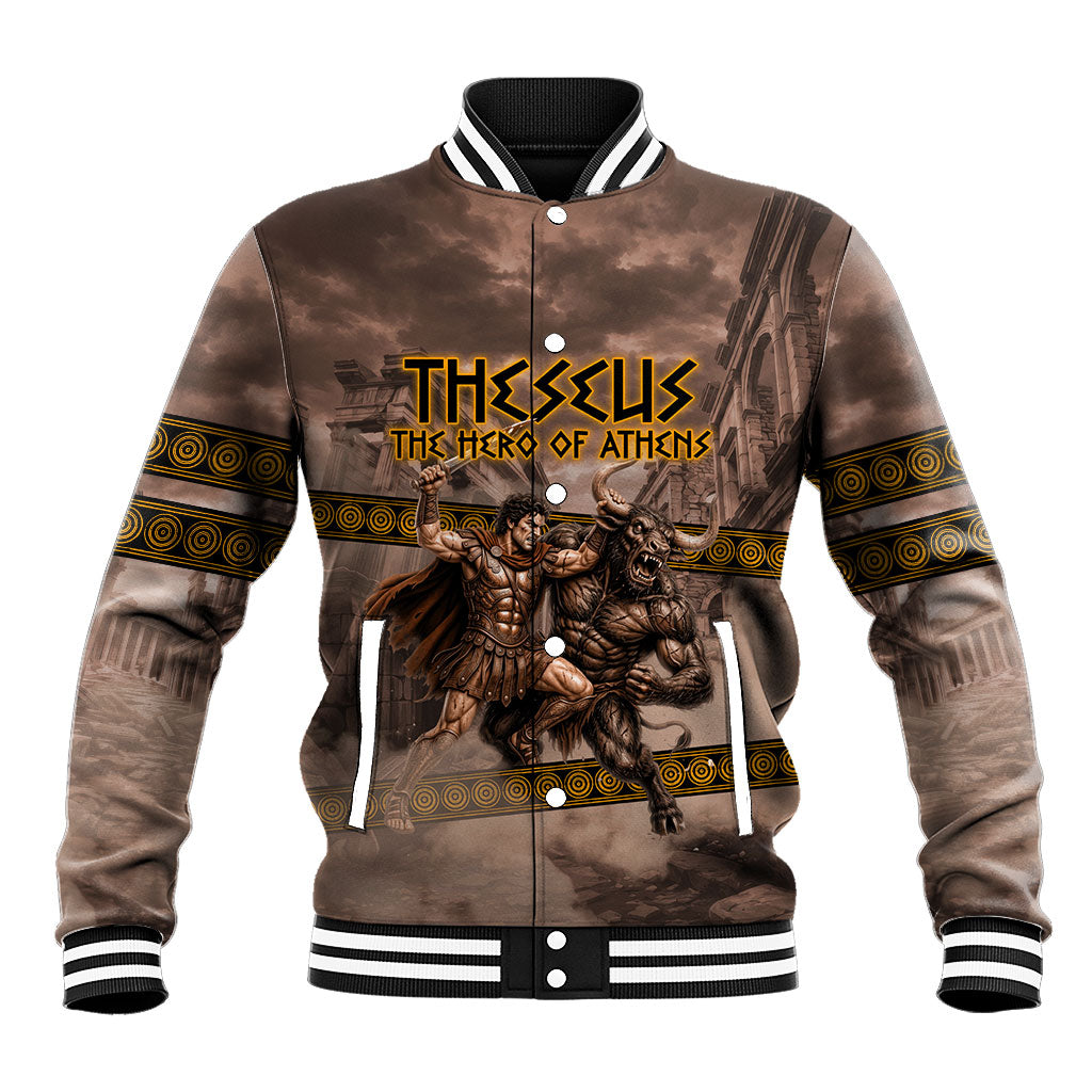 Theseus The Hero Of Athens Baseball Jacket Greek Mythology Minotaur Ancient Warrior Art