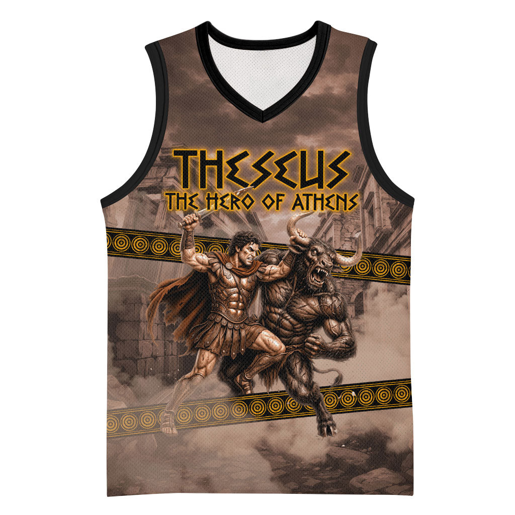 Theseus The Hero Of Athens Basketball Jersey Greek Mythology Minotaur Ancient Warrior Art