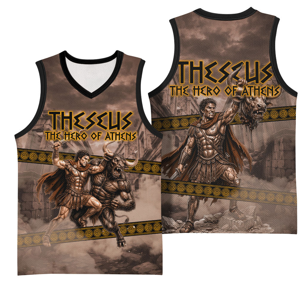 Theseus The Hero Of Athens Basketball Jersey Greek Mythology Minotaur Ancient Warrior Art