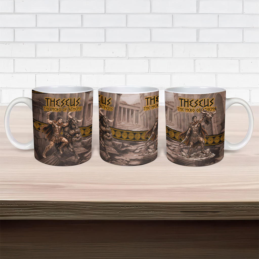 Theseus The Hero Of Athens Ceramic Mug Greek Mythology Minotaur Ancient Warrior Art