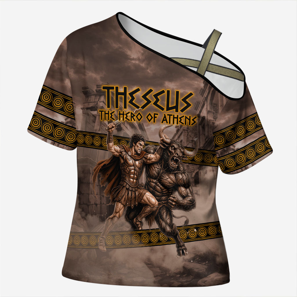 Theseus The Hero Of Athens Cross Shoulder Shirt Greek Mythology Minotaur Ancient Warrior Art