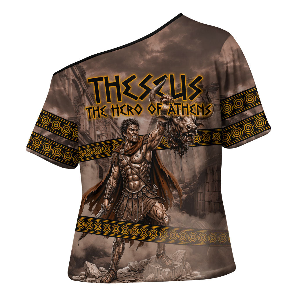 Theseus The Hero Of Athens Cross Shoulder Shirt Greek Mythology Minotaur Ancient Warrior Art