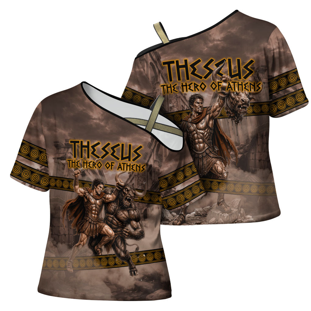 Theseus The Hero Of Athens Cross Shoulder Shirt Greek Mythology Minotaur Ancient Warrior Art