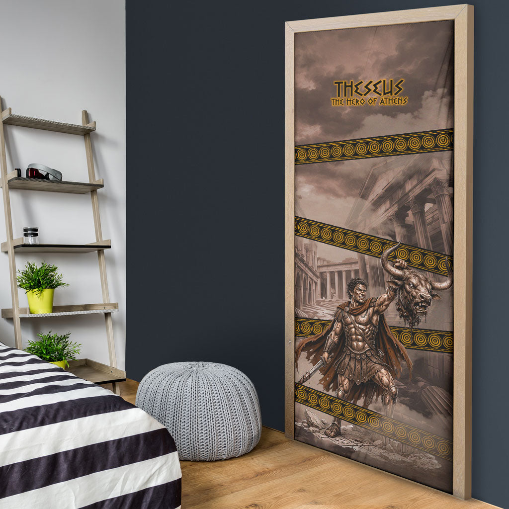 Theseus The Hero Of Athens Door Cover Greek Mythology Minotaur Ancient Warrior Art