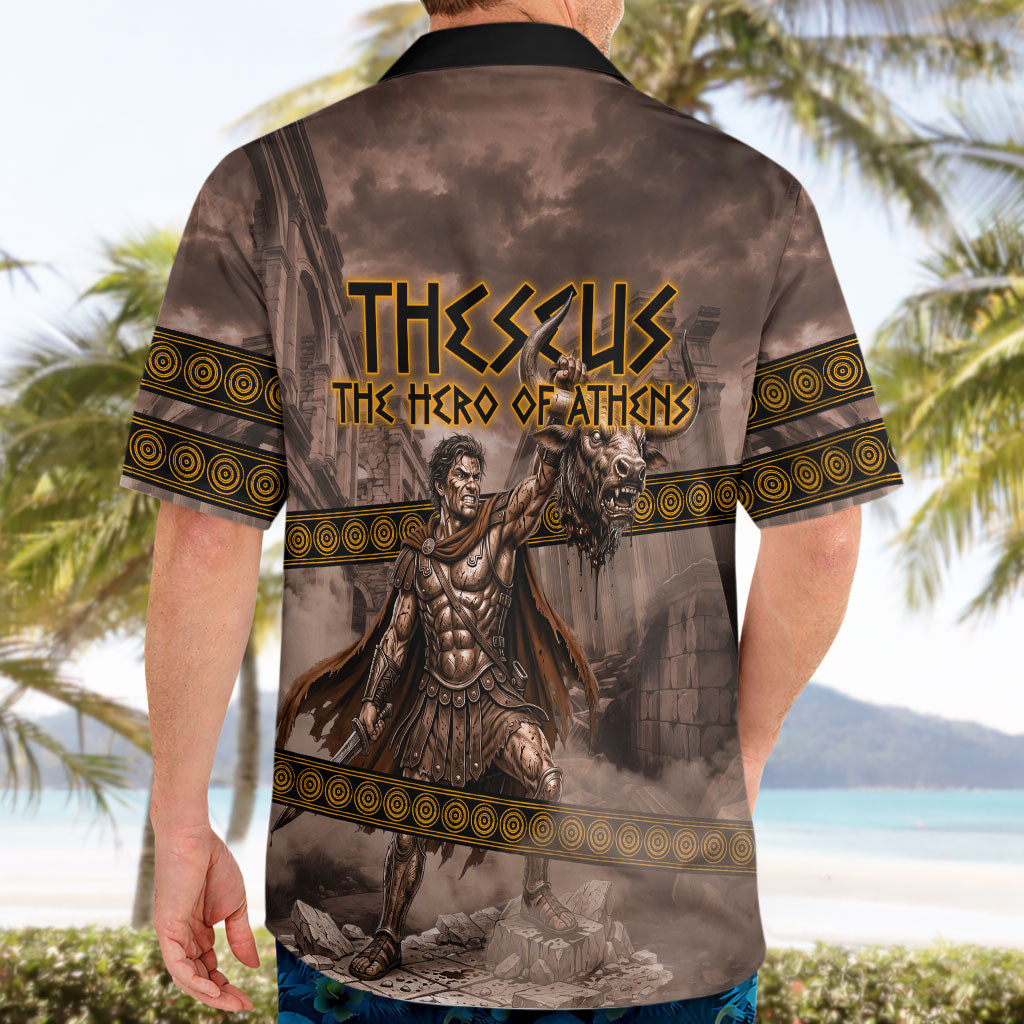 Theseus The Hero Of Athens Hawaiian Shirt Greek Mythology Minotaur Ancient Warrior Art