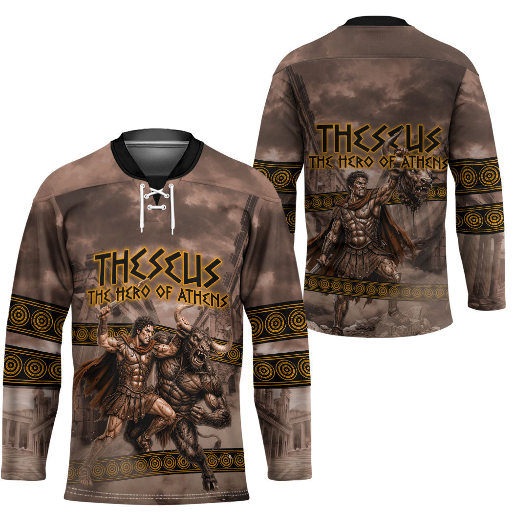 Theseus The Hero Of Athens Hockey Jersey Greek Mythology Minotaur Ancient Warrior Art