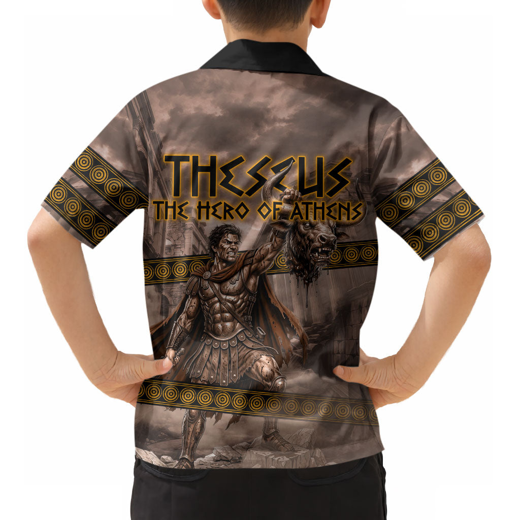Theseus The Hero Of Athens Kid Hawaiian Shirt Greek Mythology Minotaur Ancient Warrior Art