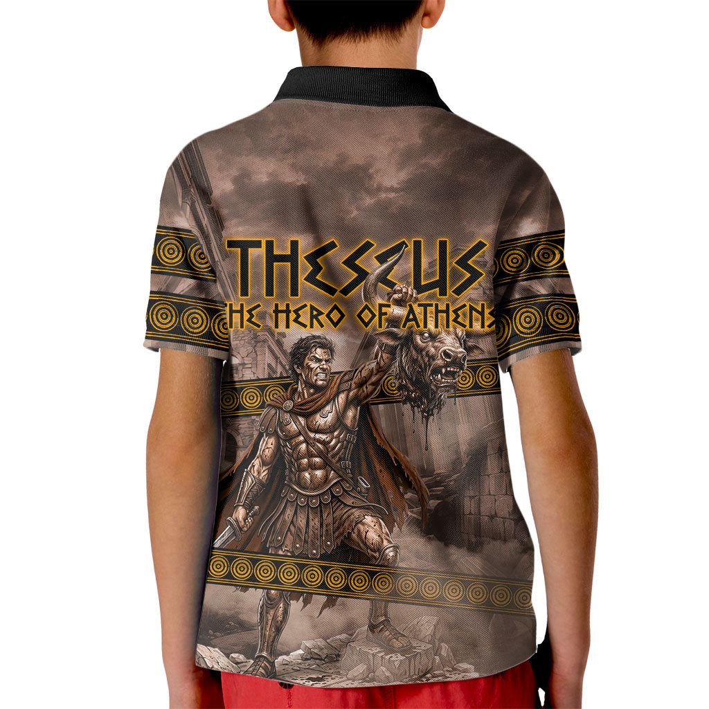 Theseus The Hero Of Athens Kid Polo Shirt Greek Mythology Minotaur Ancient Warrior Art