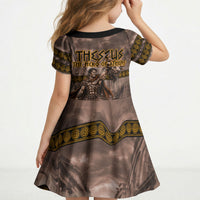 Theseus The Hero Of Athens Kid Short Sleeve Dress Greek Mythology Minotaur Ancient Warrior Art
