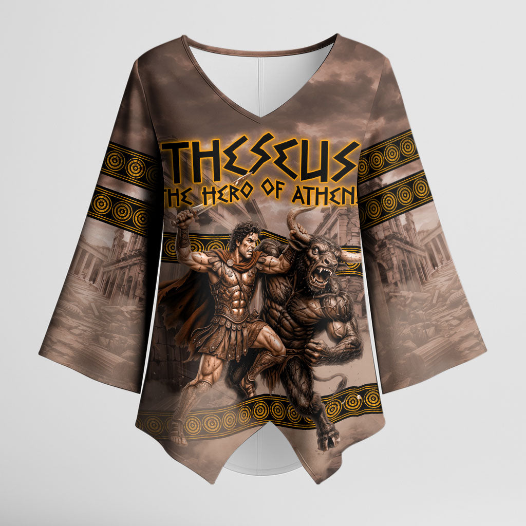 Theseus The Hero Of Athens Kimono Sleeve Blouse Greek Mythology Minotaur Ancient Warrior Art