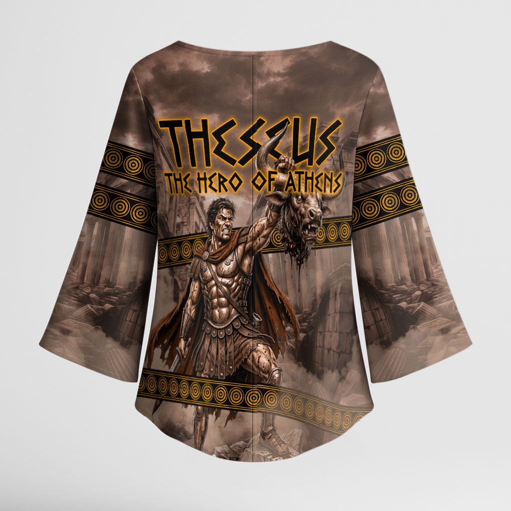 Theseus The Hero Of Athens Kimono Sleeve Blouse Greek Mythology Minotaur Ancient Warrior Art