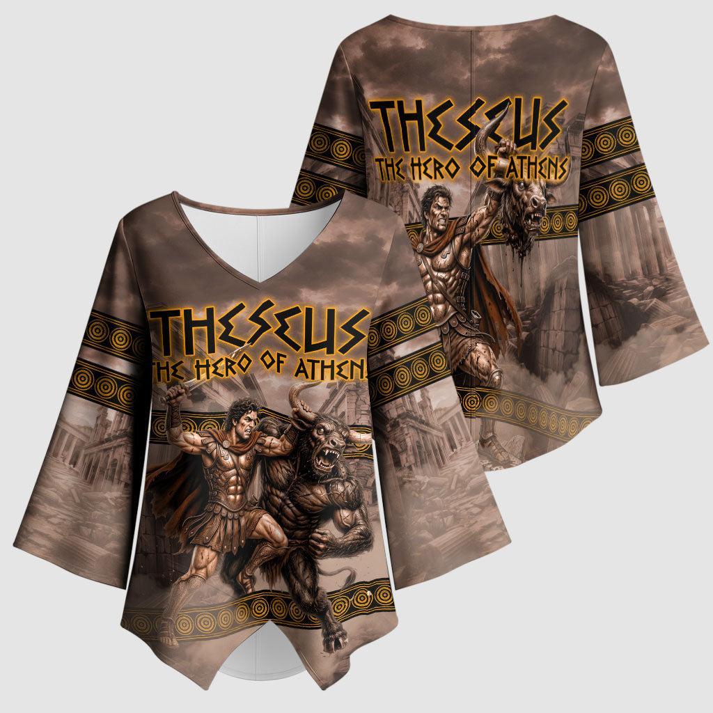 Theseus The Hero Of Athens Kimono Sleeve Blouse Greek Mythology Minotaur Ancient Warrior Art