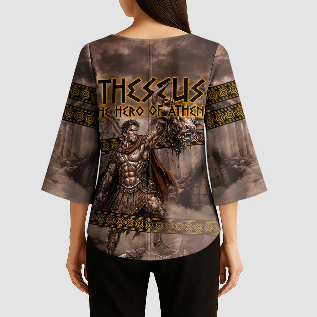 Theseus The Hero Of Athens Kimono Sleeve Blouse Greek Mythology Minotaur Ancient Warrior Art