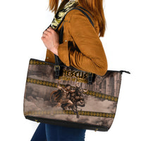 Theseus The Hero Of Athens Leather Tote Bag Greek Mythology Minotaur Ancient Warrior Art