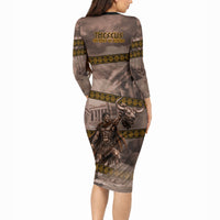 Theseus The Hero Of Athens Long Sleeve Bodycon Dress Greek Mythology Minotaur Ancient Warrior Art