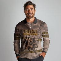 Theseus The Hero Of Athens Long Sleeve Polo Shirt Greek Mythology Minotaur Ancient Warrior Art