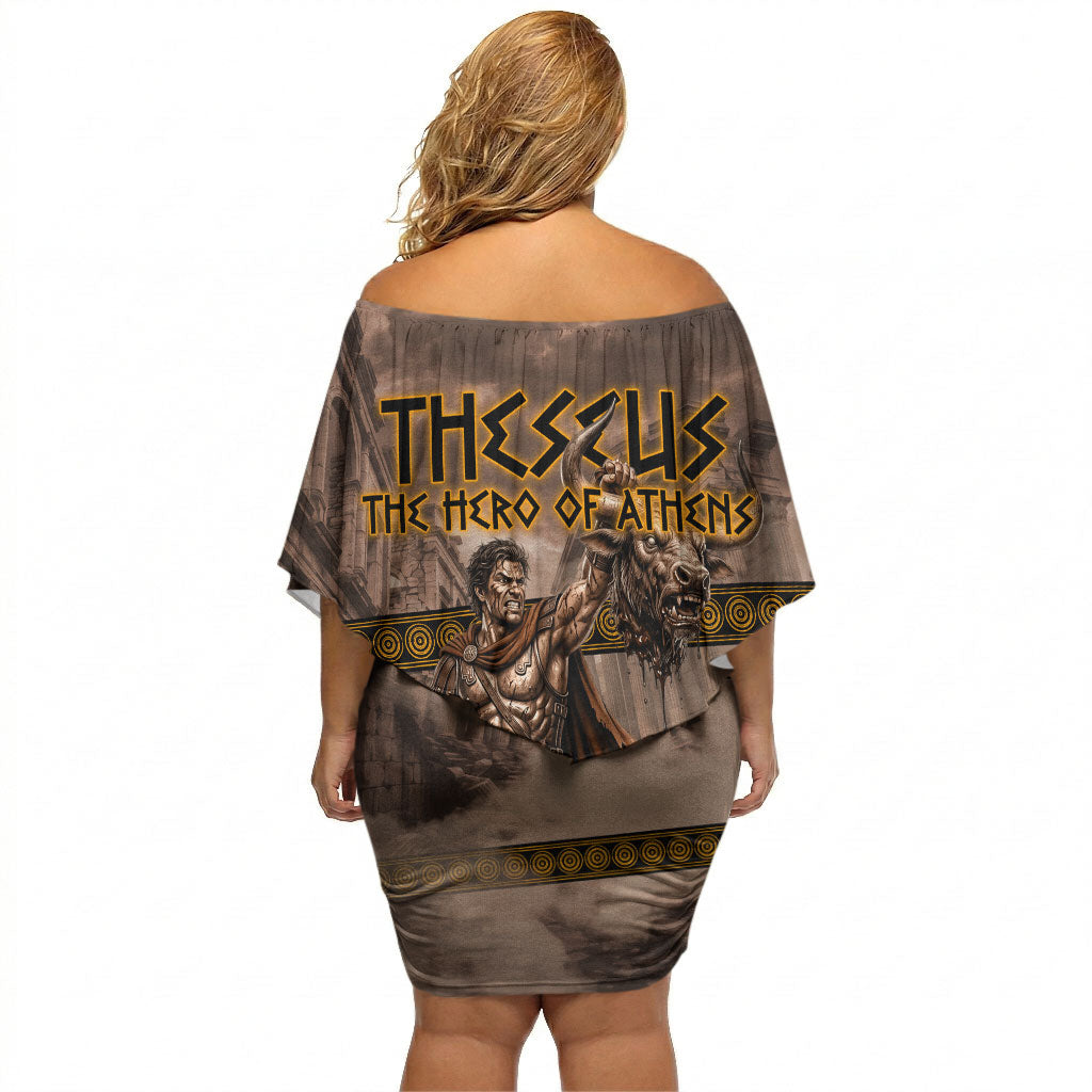 Theseus The Hero Of Athens Off Shoulder Short Dress Greek Mythology Minotaur Ancient Warrior Art