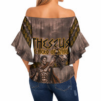 Theseus The Hero Of Athens Off Shoulder Wrap Waist Top Greek Mythology Minotaur Ancient Warrior Art