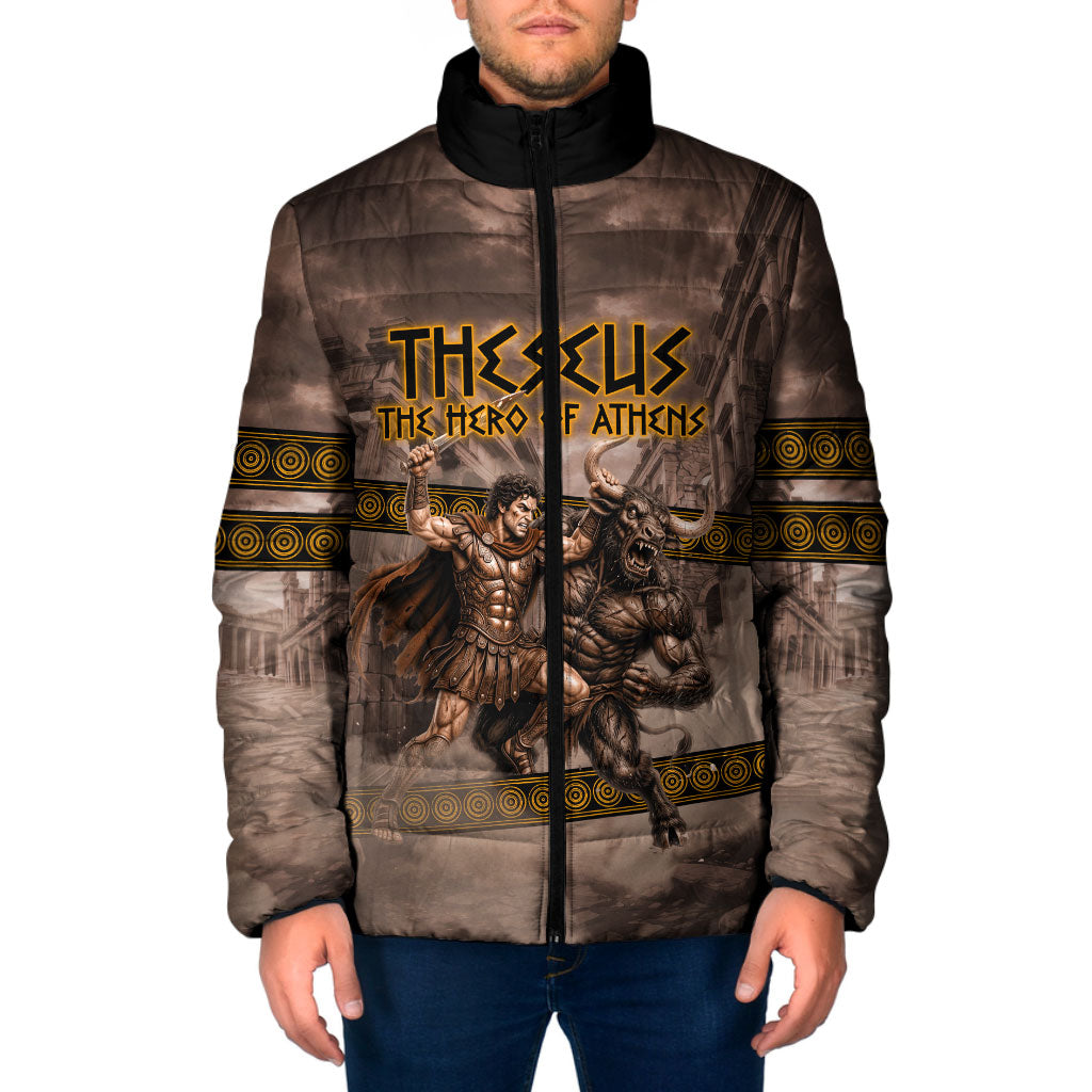 Theseus The Hero Of Athens Padded Jacket Greek Mythology Minotaur Ancient Warrior Art