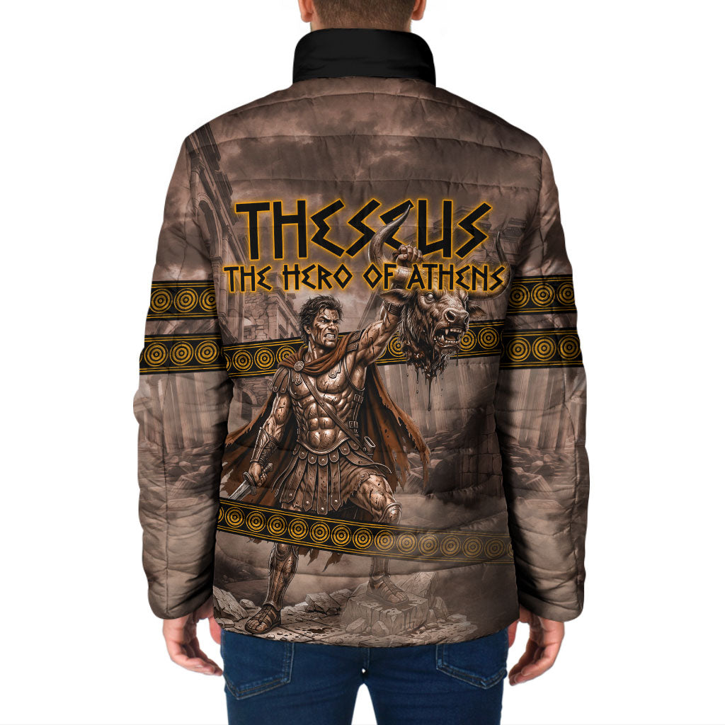 Theseus The Hero Of Athens Padded Jacket Greek Mythology Minotaur Ancient Warrior Art