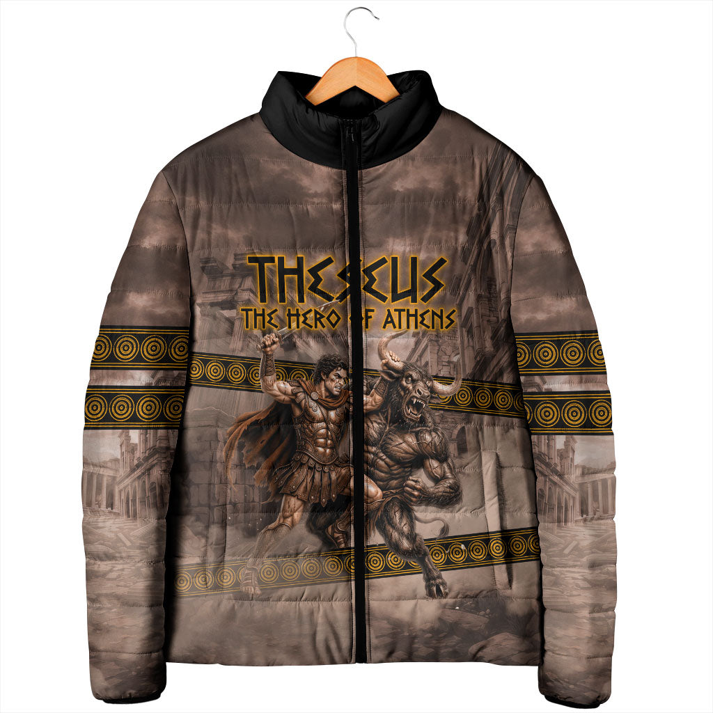 Theseus The Hero Of Athens Padded Jacket Greek Mythology Minotaur Ancient Warrior Art