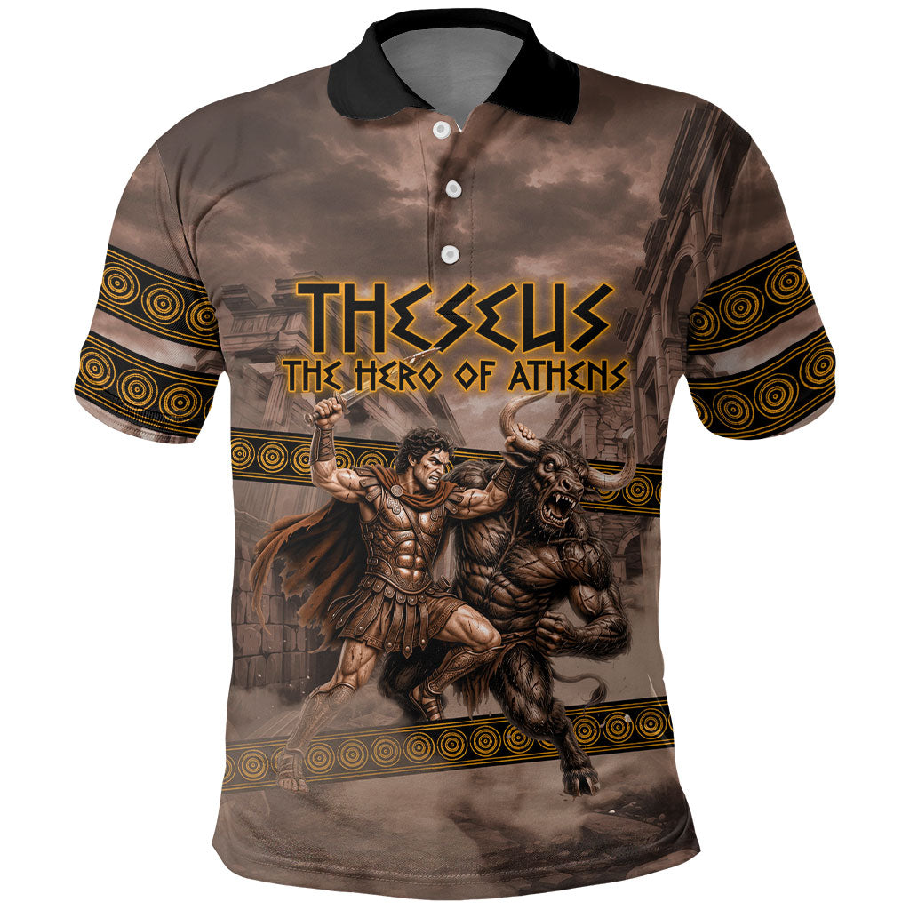Theseus The Hero Of Athens Polo Shirt Greek Mythology Minotaur Ancient Warrior Art